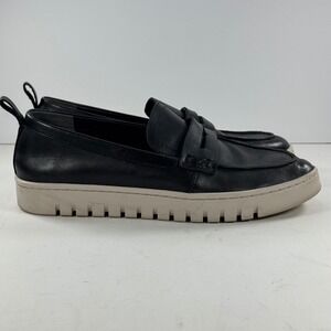 Vionic Uptown Black Leather Loafer Sneakers Women's Size 9 Platform Chunky Sole